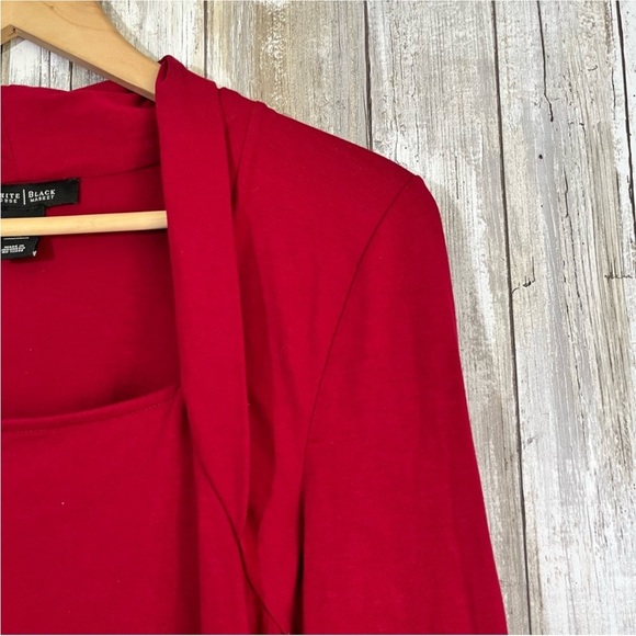 White House Black Market Red Square Neck  Blouse - Picture 3 of 5